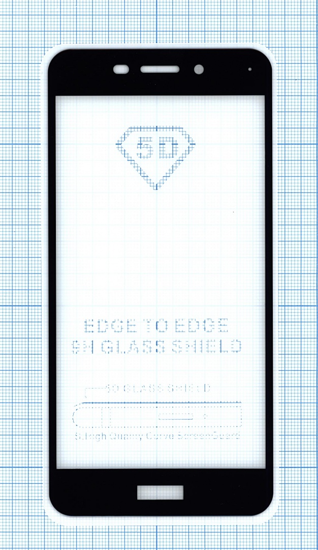 Защитное стекло "Полное покрытие" для Huawei Honor 6C pro черное