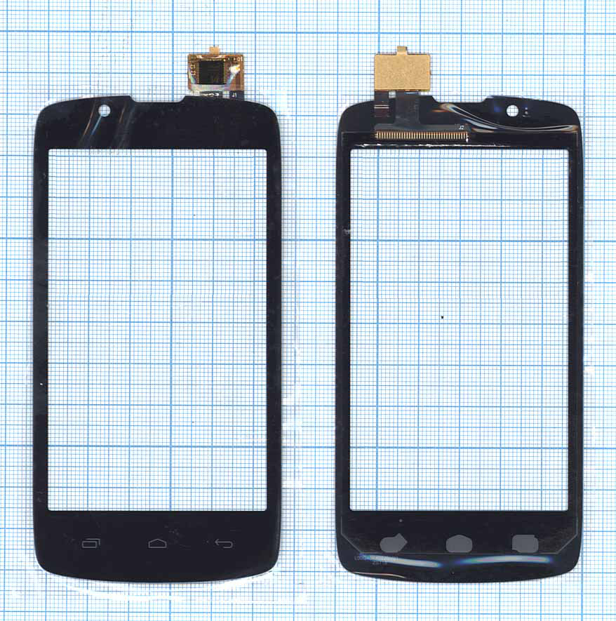 Сенсорное стекло (тачскрин) для Fly IQ4490 Era Nano 4 черное