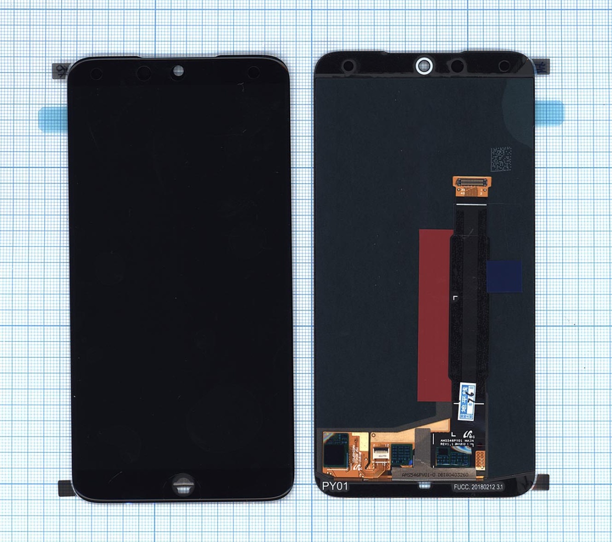 Дисплей для Meizu 15 черный с рамкой