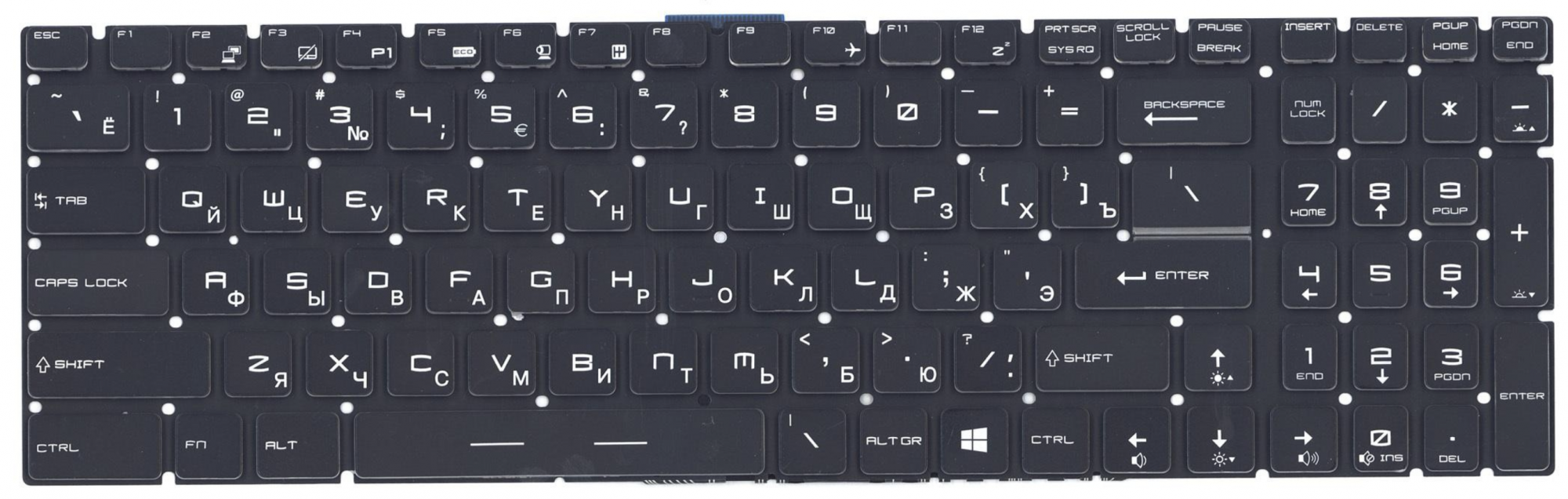 Клавиатура MSI PE70 с белой подсветкой, OEM