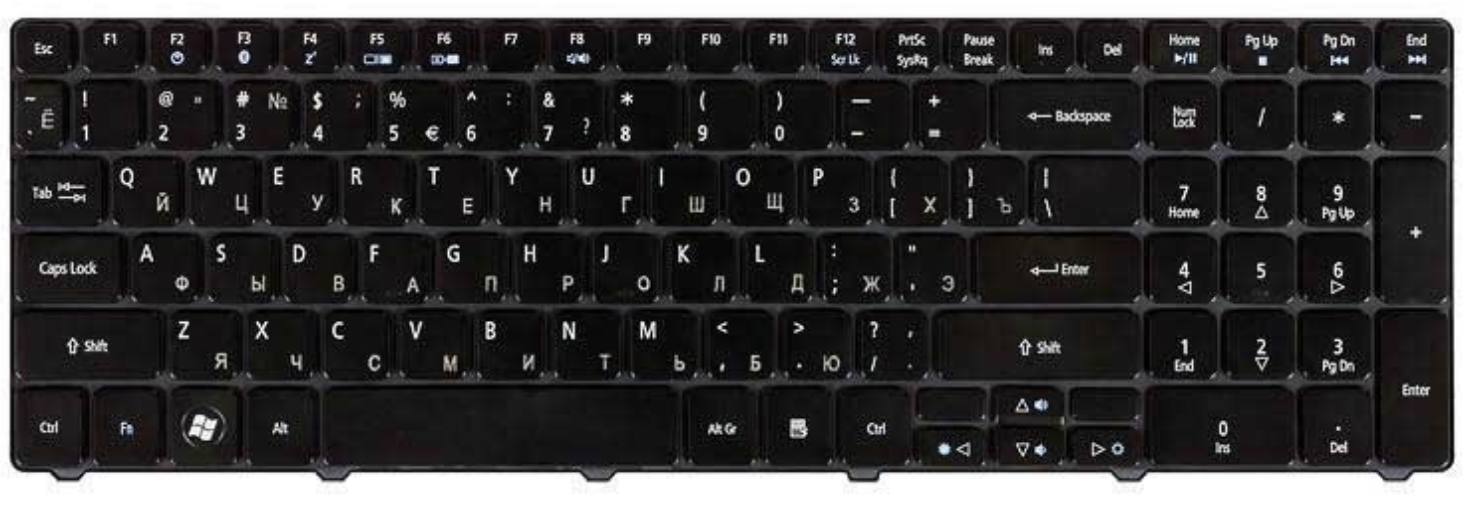 Клавиатура eMachines G730G чёрная, OEM