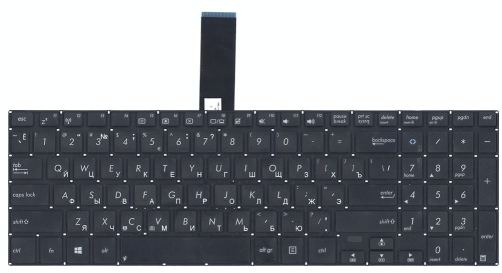 Клавиатура Asus V551, S551, K551 (плоский Enter)