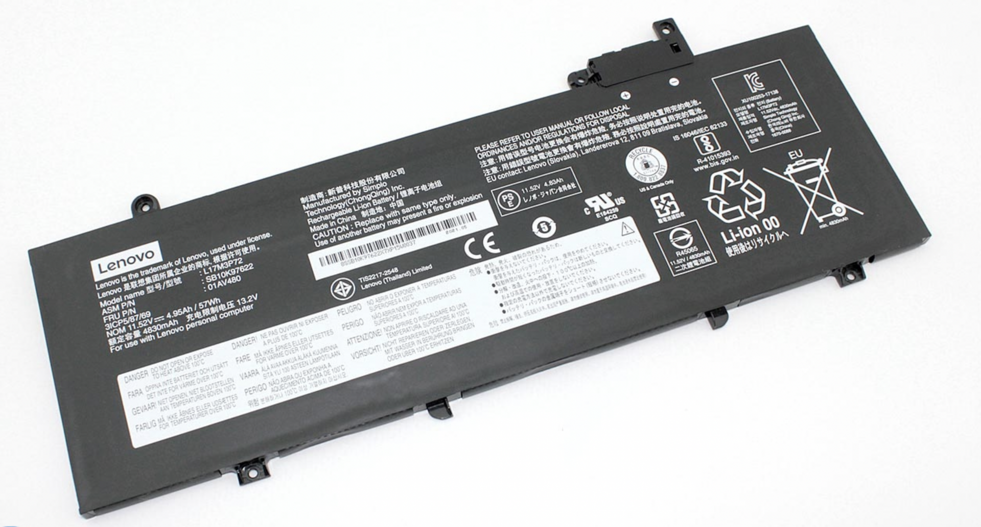 Аккумулятор Lenovo ThinkPad T480s 6HK 11.58V, 4920mAh, Original