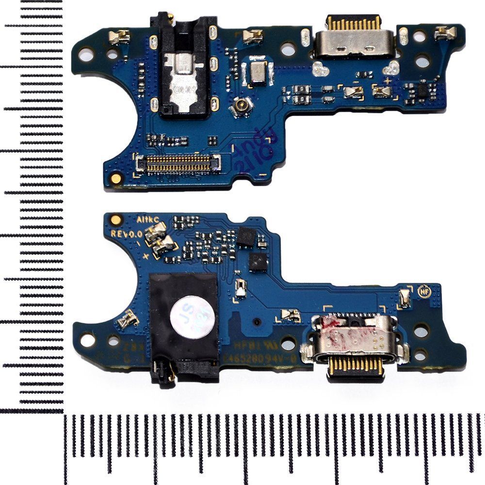 Шлейф (плата) Samsung SM-A025F/Galaxy A02s + системный разъем + разъем гарнитуры + микр orig Factory