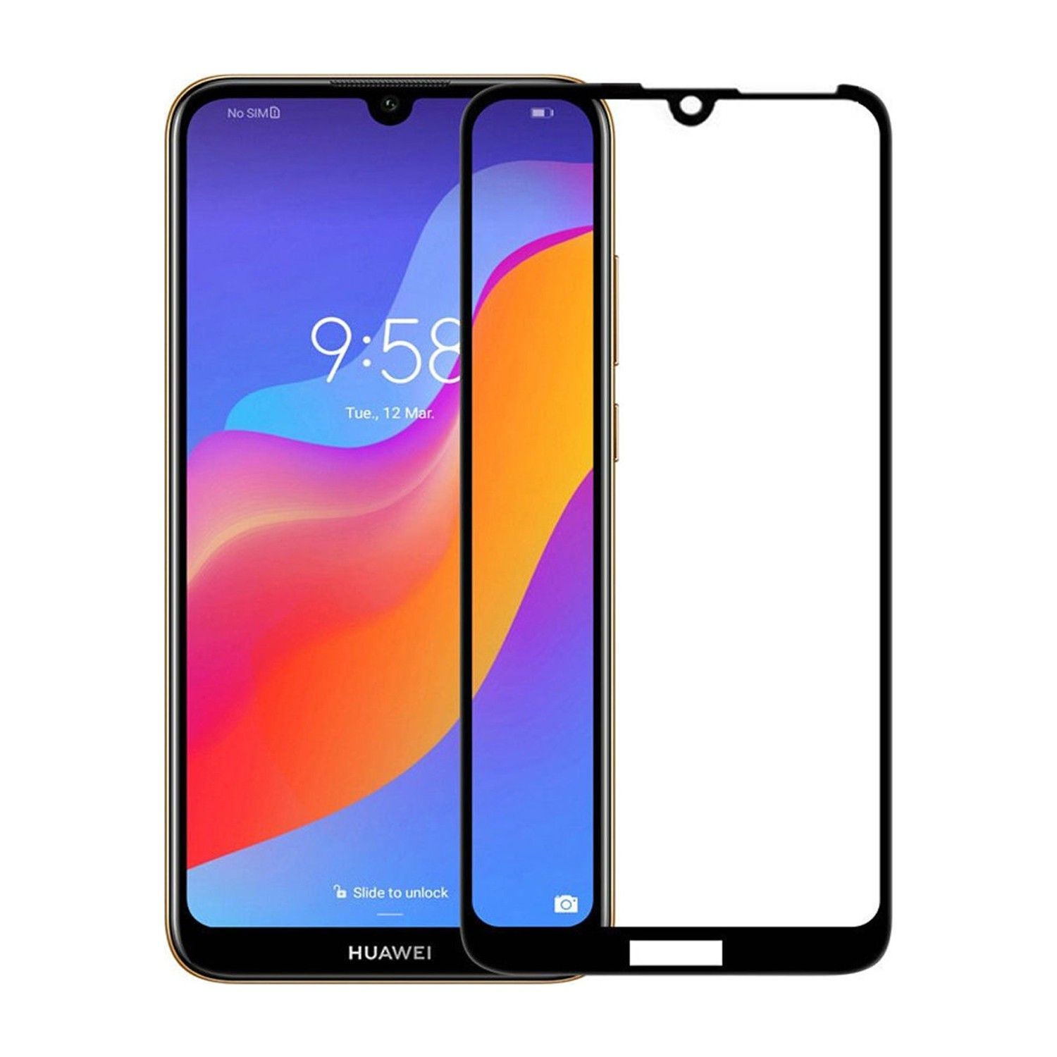 Защитное стекло 5D во весь экран Huawei Honor 8a/Y6 2019