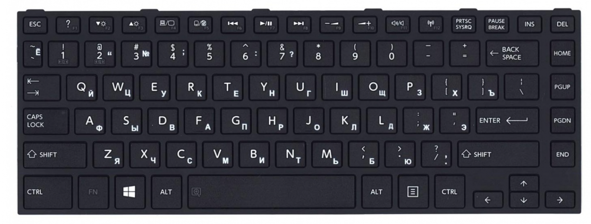 Клавиатура Toshiba Satellite C40-B с рамкой, OEM