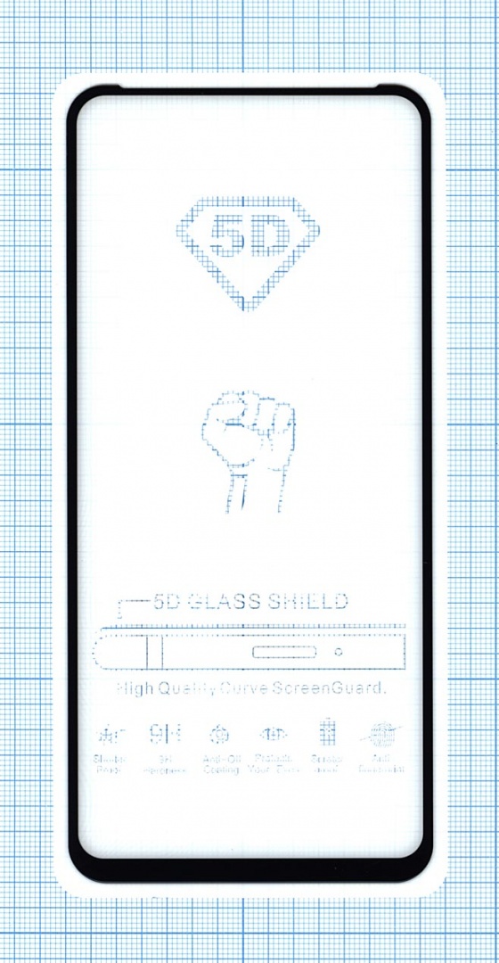 Защитное стекло "Полное покрытие" для Huawei Honor 9X / 9X Premium черное