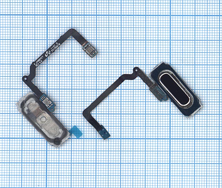 Кнопка HOME в сборе с механизмом и шлейфом для Samsung G900F/S5 черная