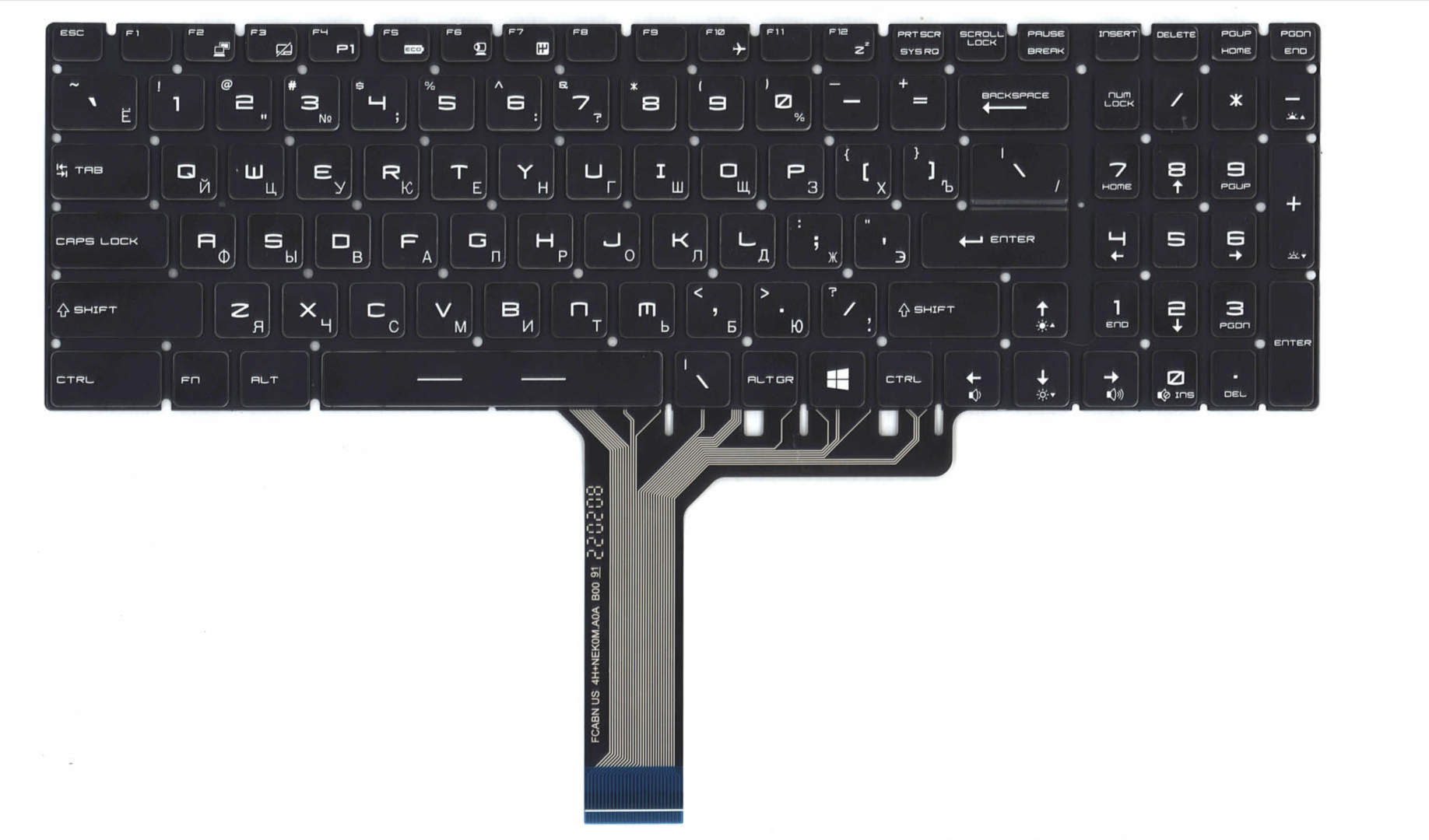 Клавиатура MSI GS75 Stealth 8SE-039RU с цветной подсветкой, OEM