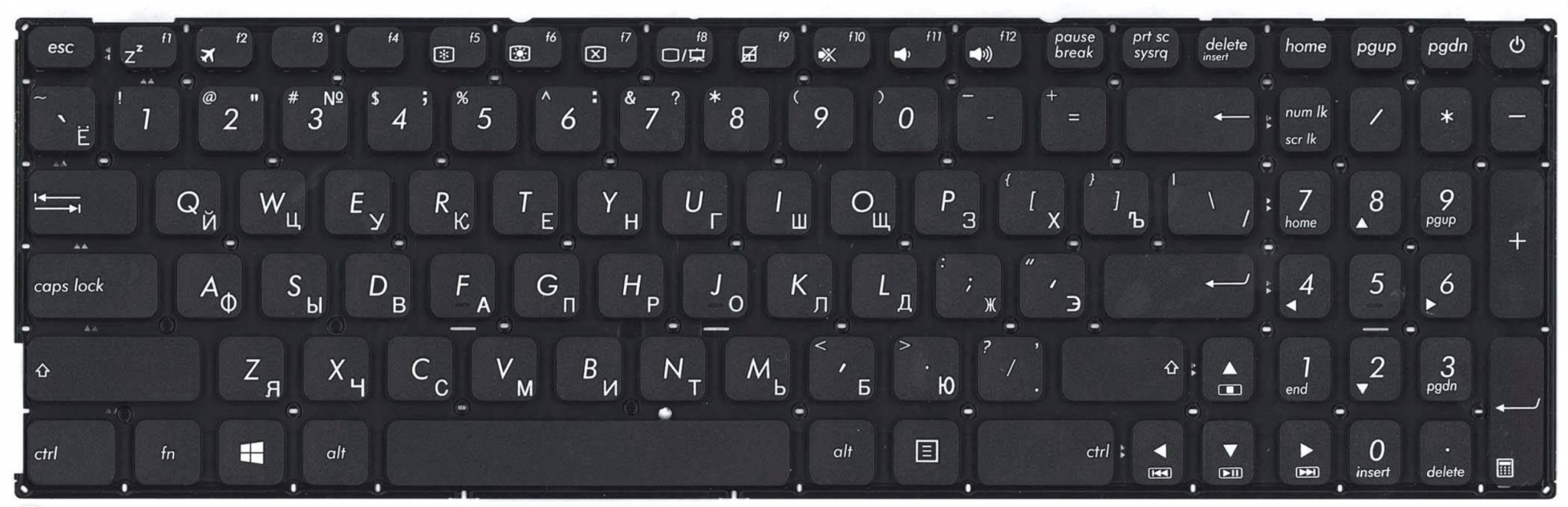 Клавиатура ASUS X541UA чёрная, OEM