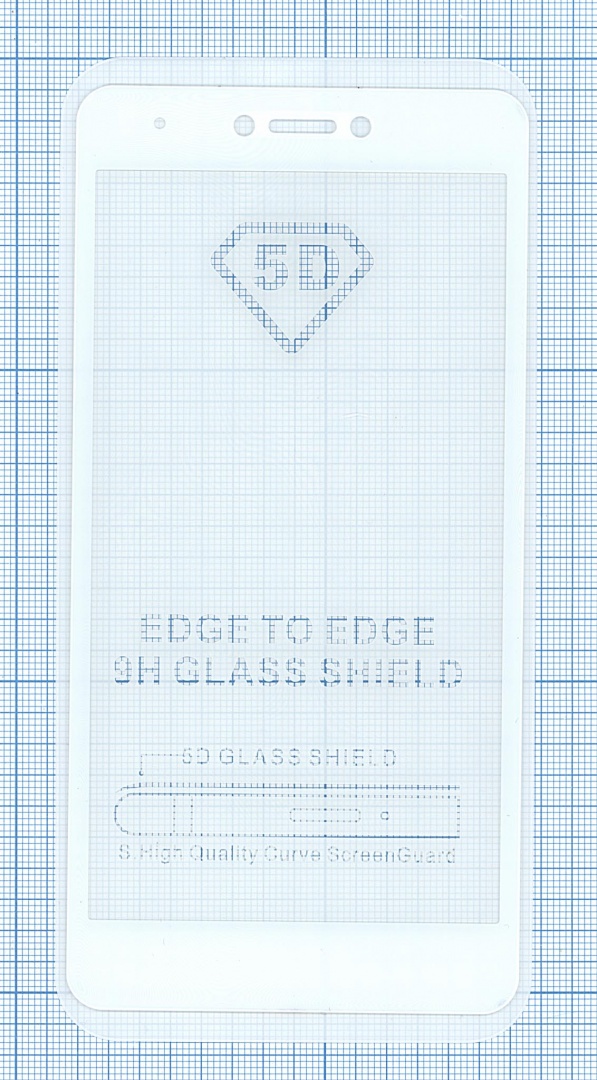 Защитное стекло "Полное покрытие" для Xiaomi Redmi Note 4X белое