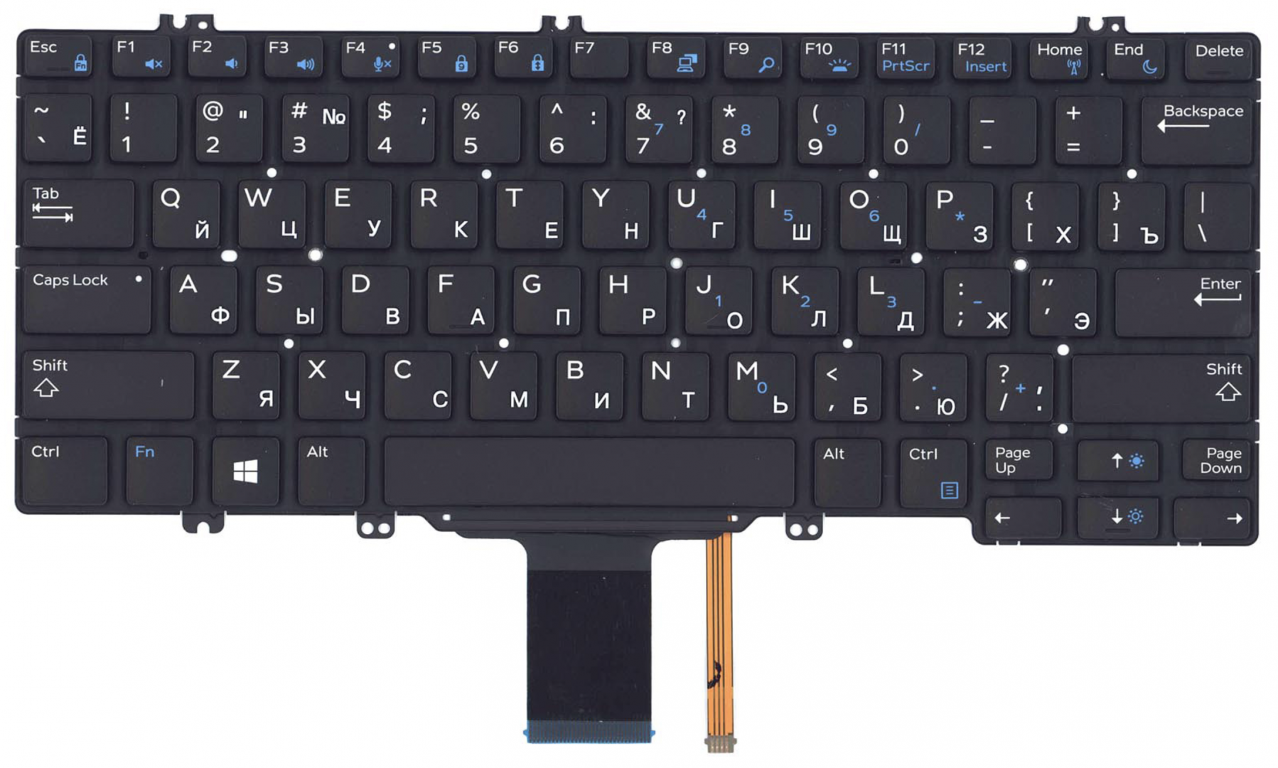 Клавиатура Dell Latitude 7380 с подсветкой, OEM