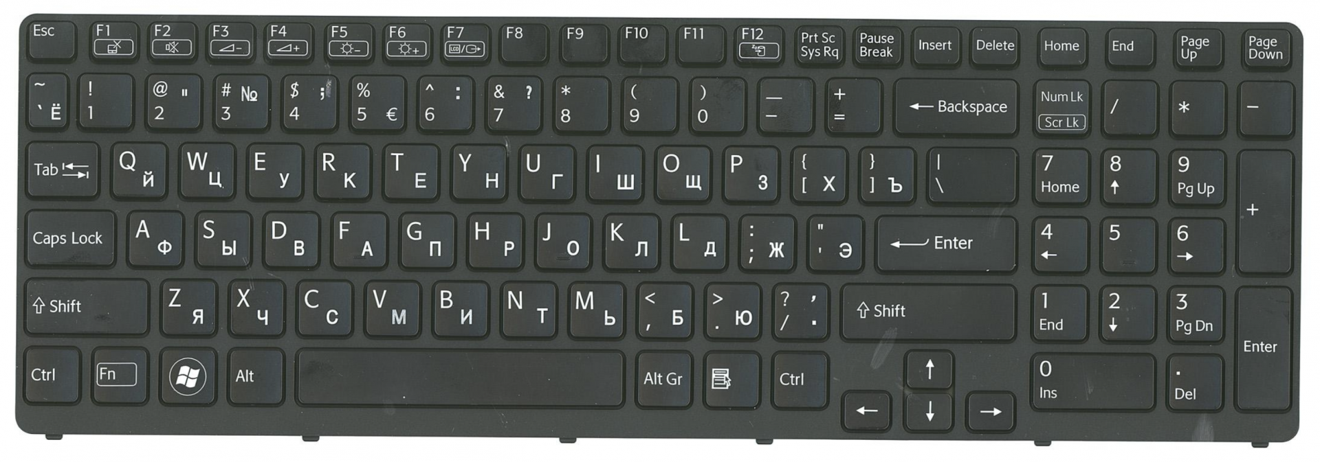 Клавиатура Sony VAIO SVE1712 с подсветкой, OEM