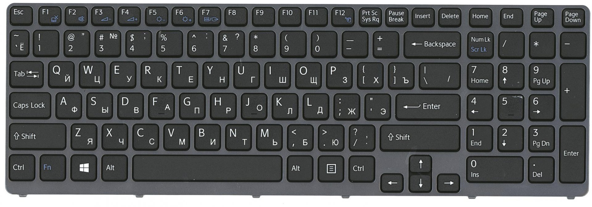 Клавиатура Sony VAIO SVE1712 с рамкой, OEM