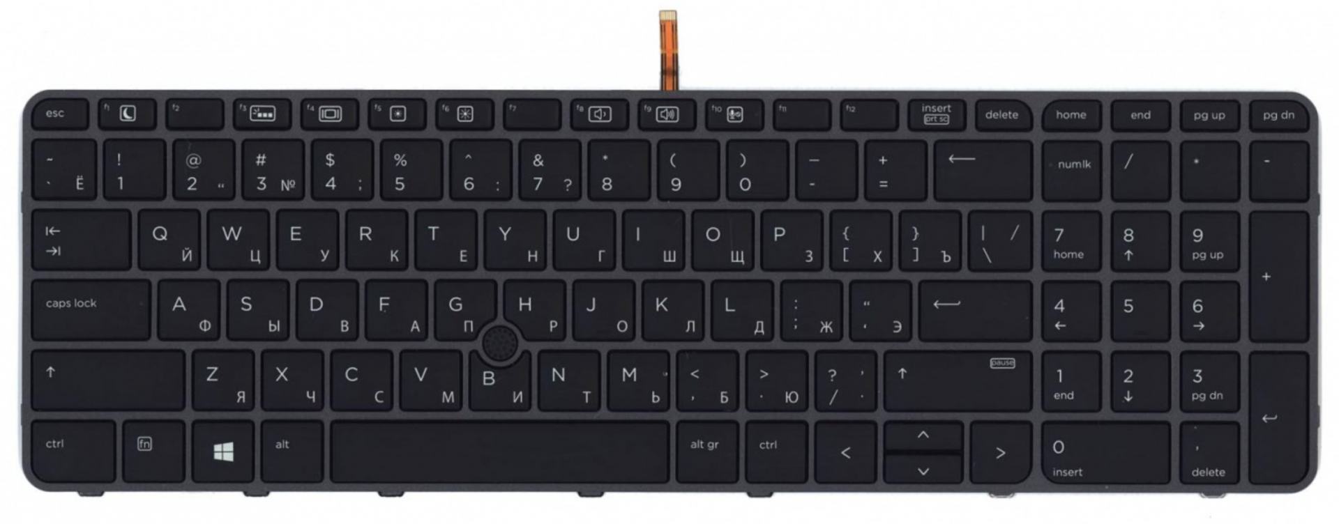 Клавиатура HP Elitebook 850 G4 1EN73EA с черной рамкой и подсветкой, OEM