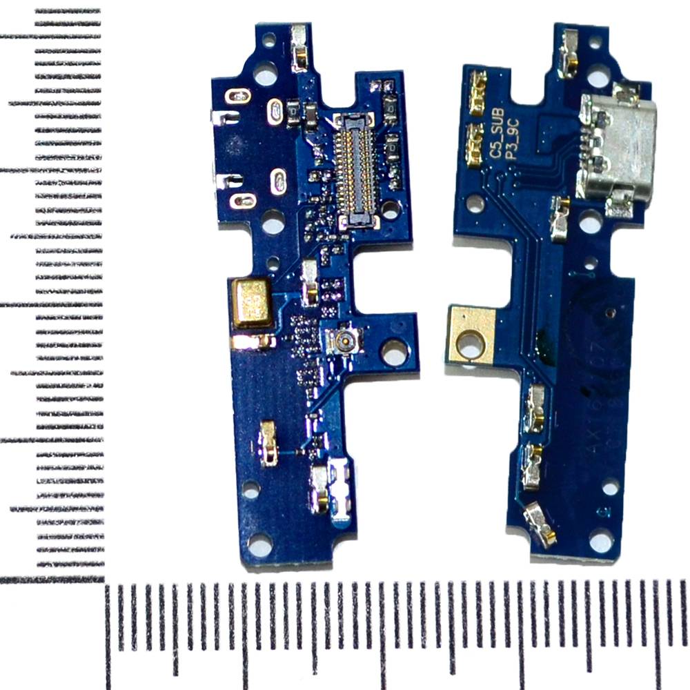 Шлейф (плата) Xiaomi Redmi 4 + системный разъем + микрофон