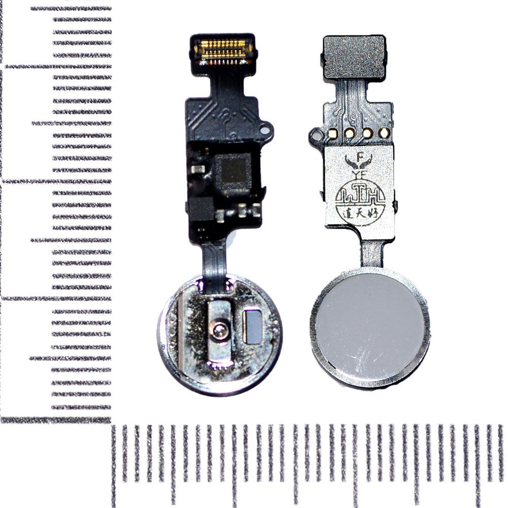 Механизм кнопки HOME iPhone 7/7 Plus/8/8 Plus с толкателем и шлейфом бел /работает без Bluetooth/ YF