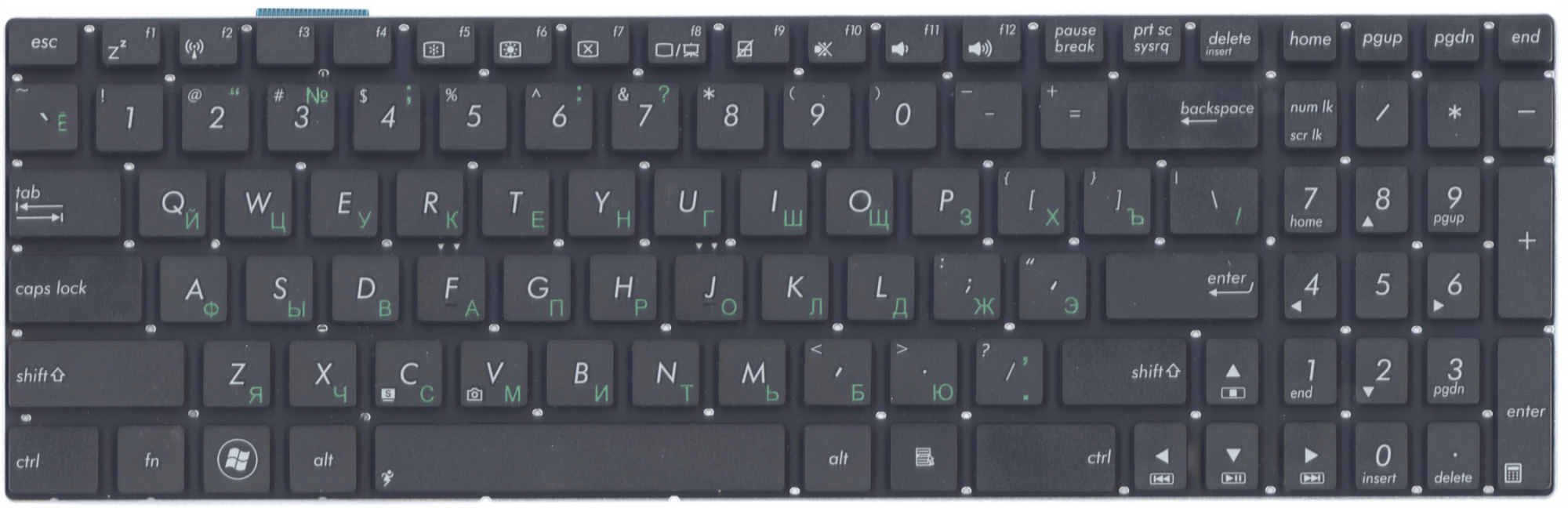 Клавиатура ASUS N551JX чёрная, OEM