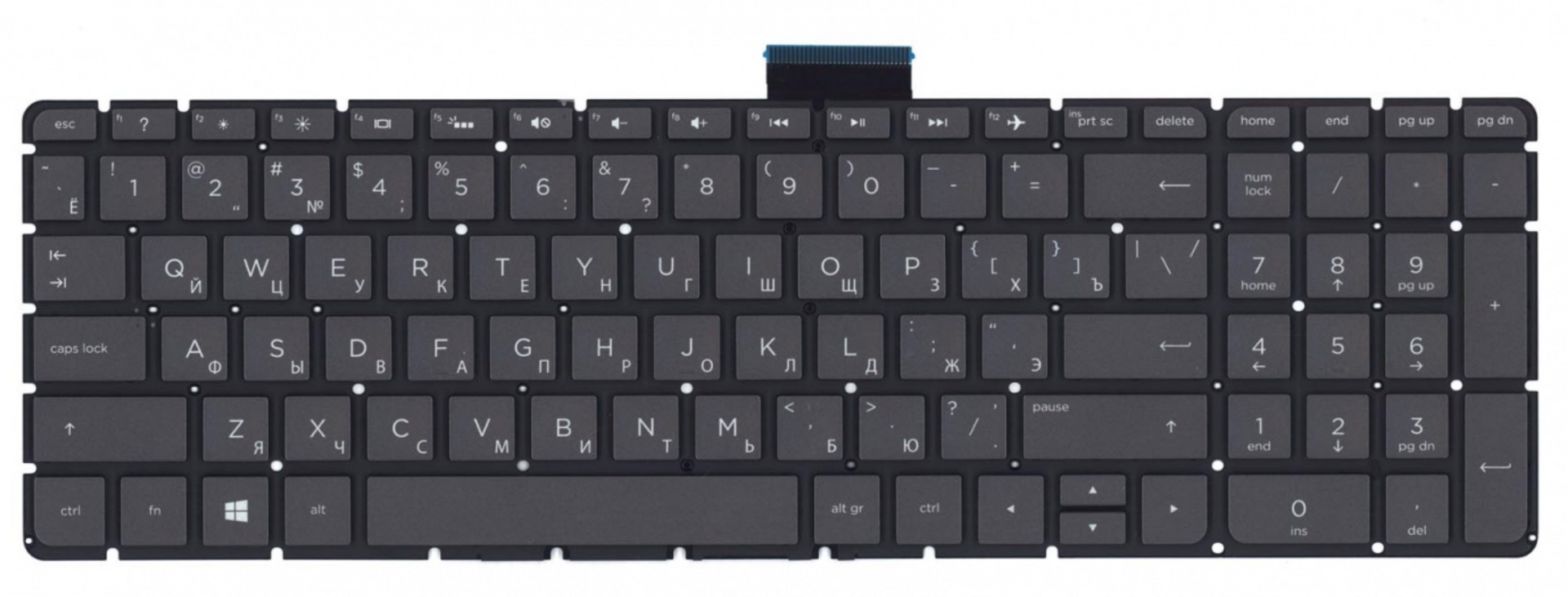 Клавиатура HP Pavilion 17-ab310ur серая с подсветкой, OEM