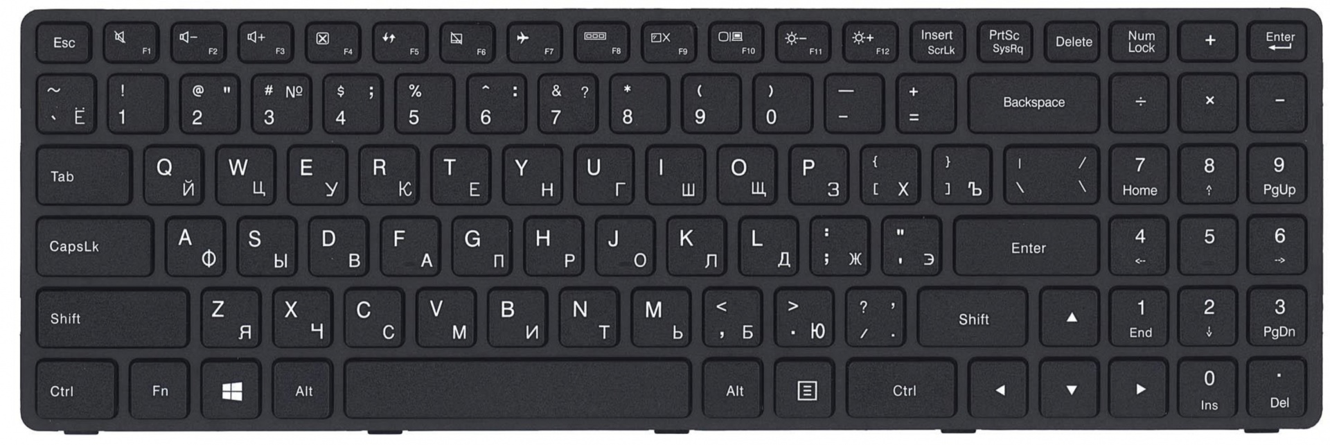 Клавиатура Lenovo IdeaPad 100-15IBY черная OEM