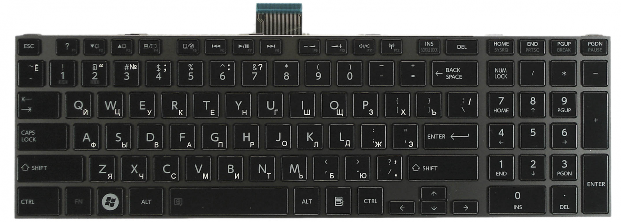 Клавиатура Toshiba Satellite L850D с черной рамкой, OEM