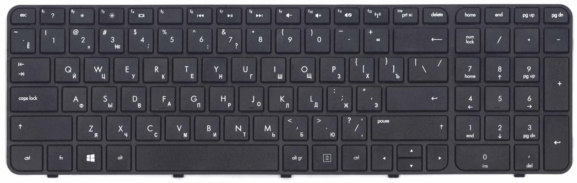 Клавиатура HP Pavilion G7-2000 чёрная, OEM