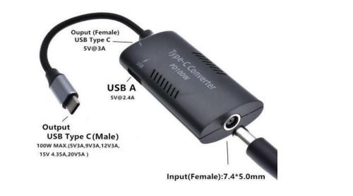 Преобразователь питания со штекера 7.9x5.0 на Type-C (7.4Pin)