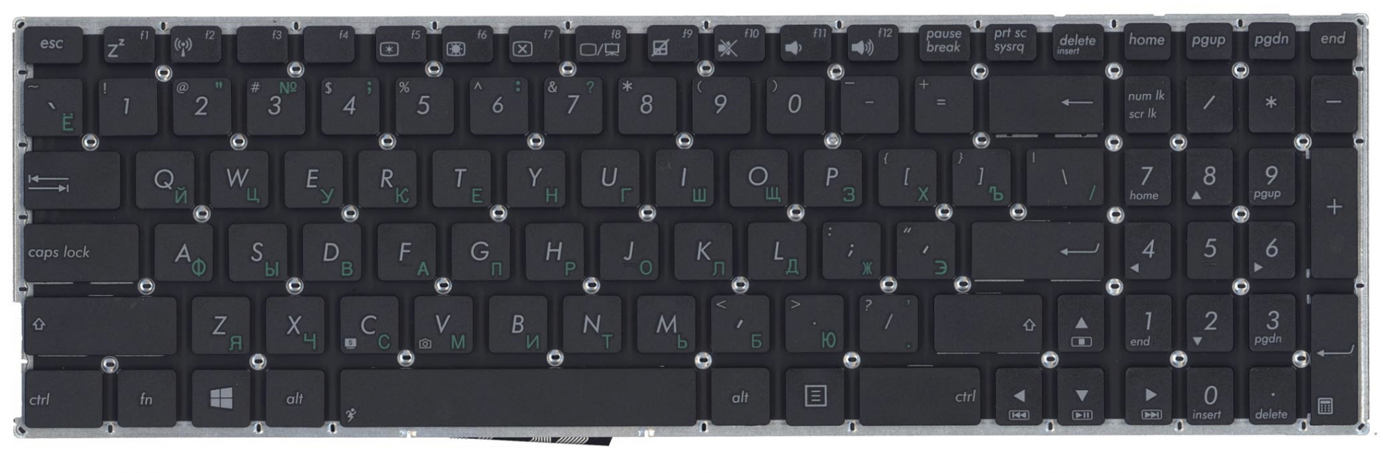 Клавиатура ASUS X556UA горизонтальный Enter, OEM