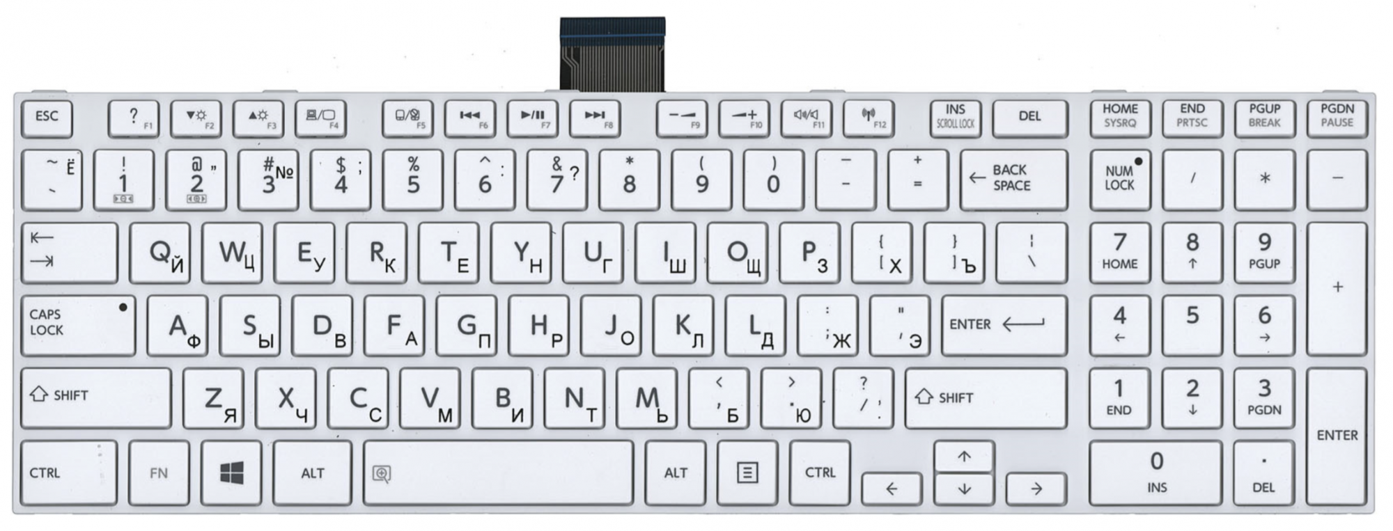 Клавиатура Toshiba Satellite L850D белая, с рамкой, OEM