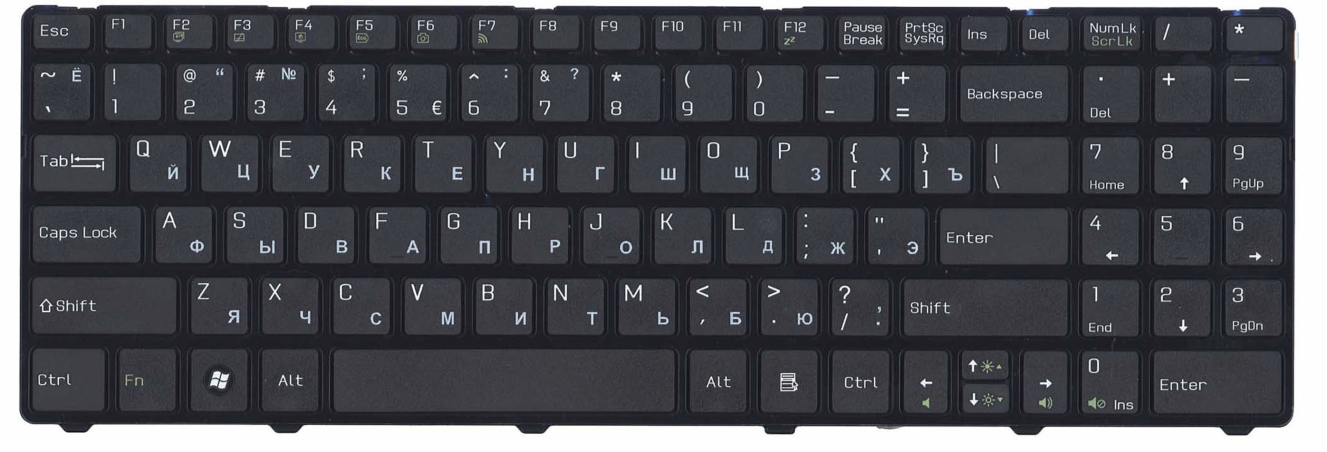 Клавиатура MSI A6400 с рамкой, OEM