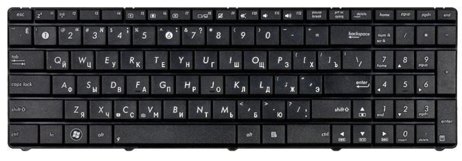 Клавиатура Asus A52 матовая, OEM