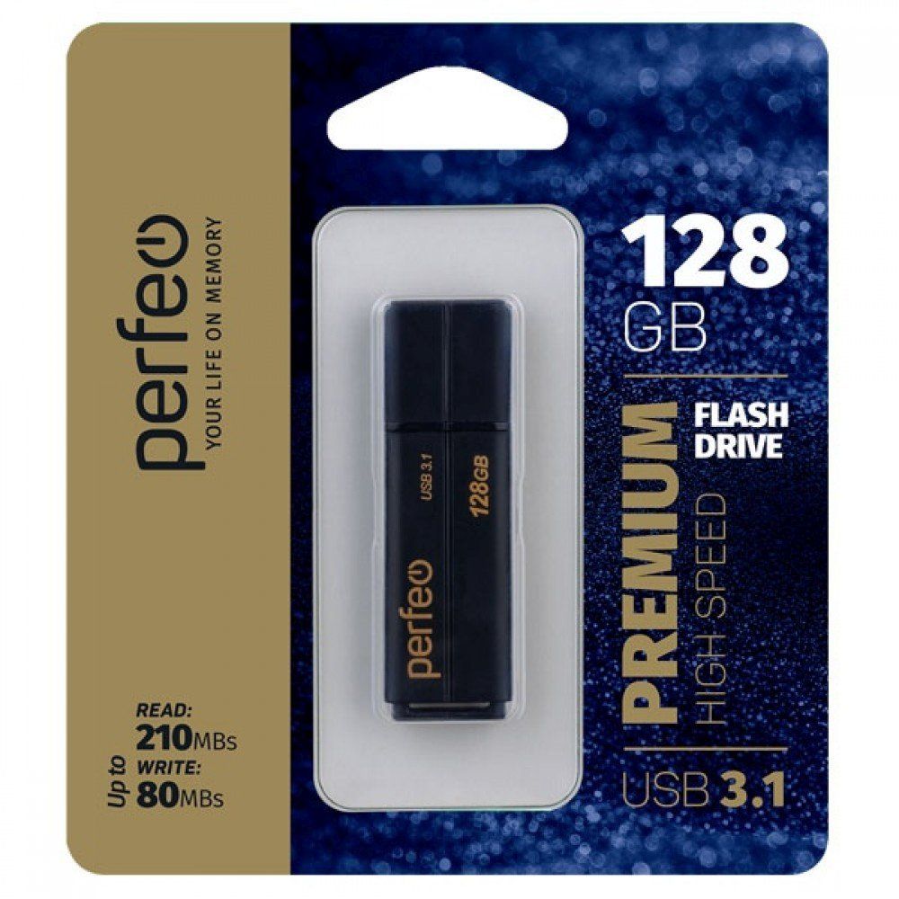 128GB USB 3.1 Flash Drive PERFEO C15 черный (PF-C15B0128HS)