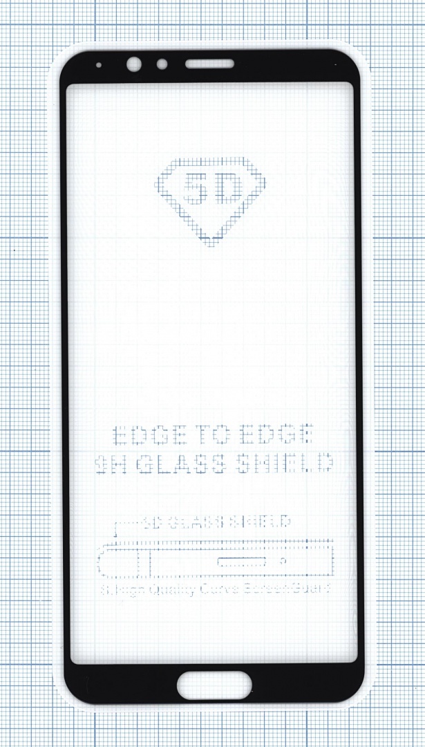 Защитное стекло "Полное покрытие" для Huawei Honor V10 черное