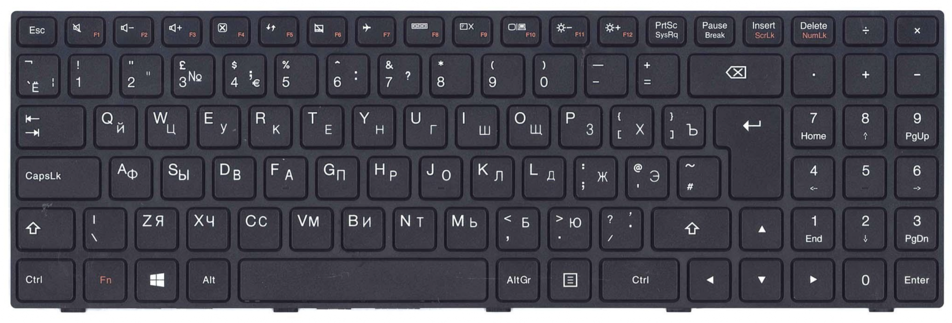 Клавиатура Lenovo IdeaPad B50-10 чёрная OEM