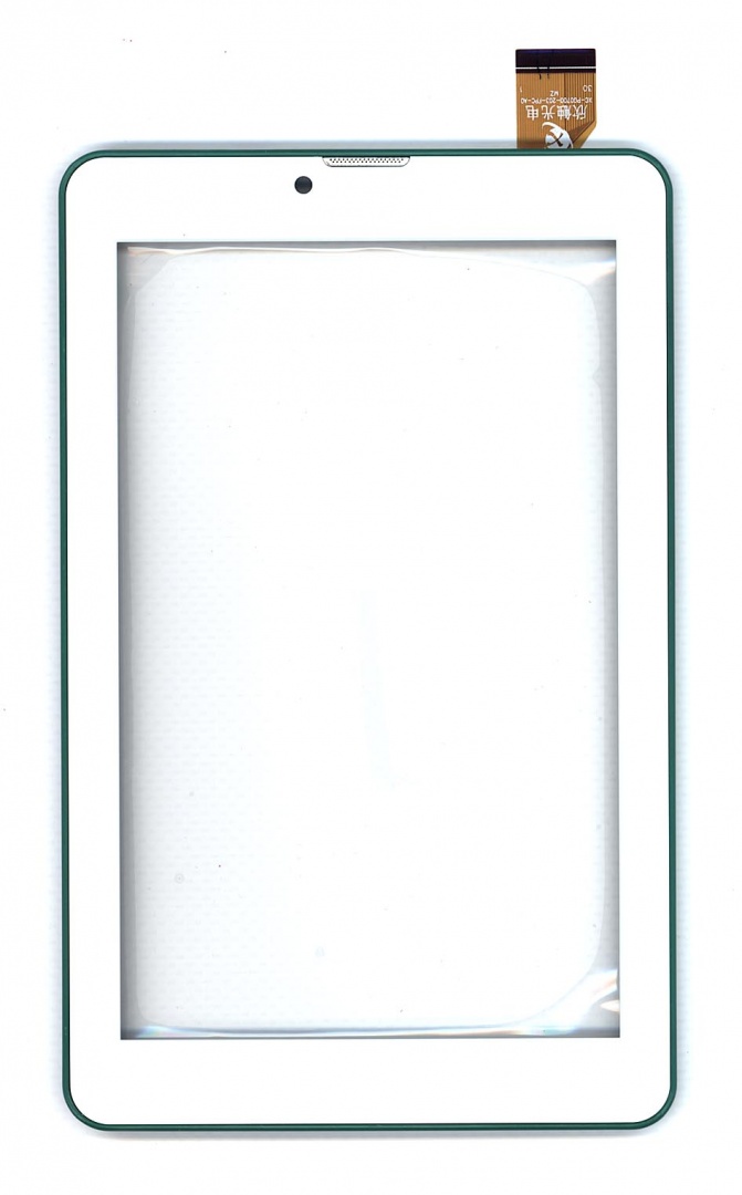 Сенсорное стекло (тачскрин) для Irbis TZ753 белое с зеленой рамкой