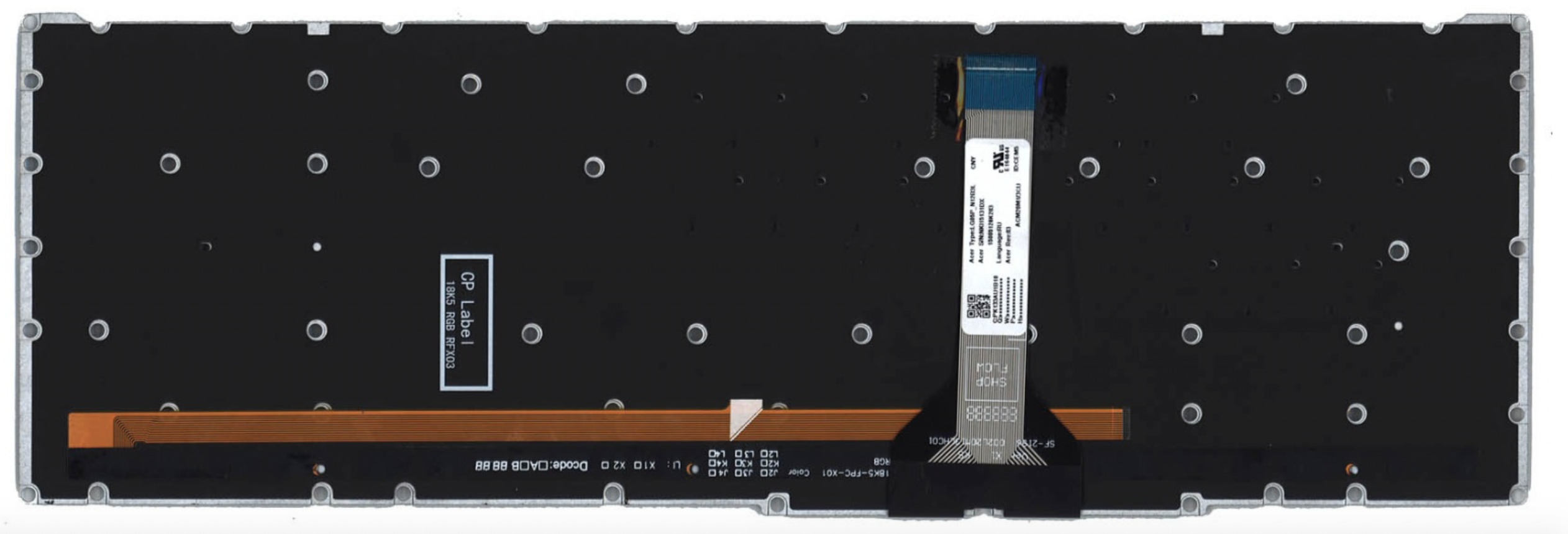 Клавиатура Acer Predator Helios 300 PH315-52 с белой подсветкой, OEM