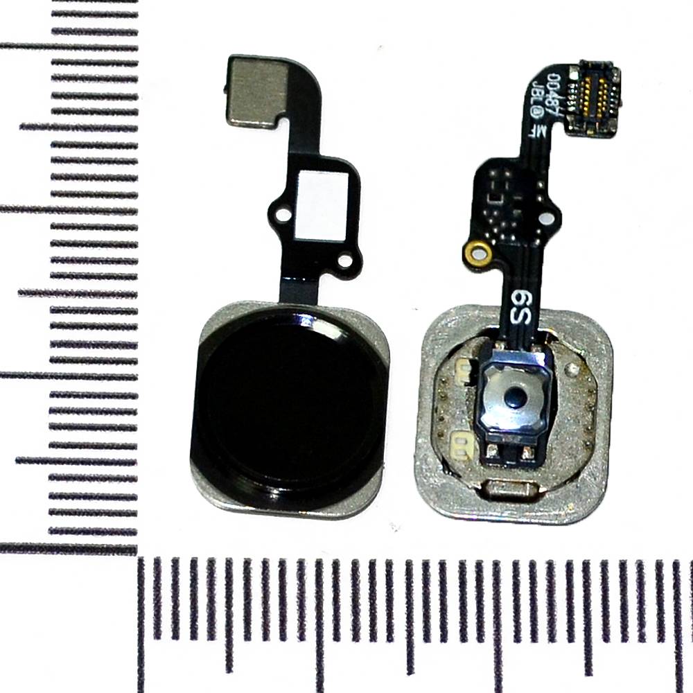 Механизм кнопки HOME iPhone 6S с толкателем и шлейфом серый