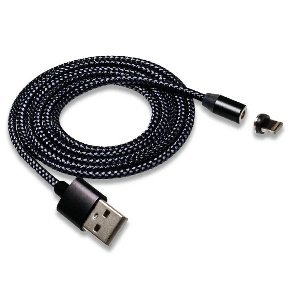 Кабель USB - Lightning 8-pin WALKER C590 (магнитный) черный (1м)