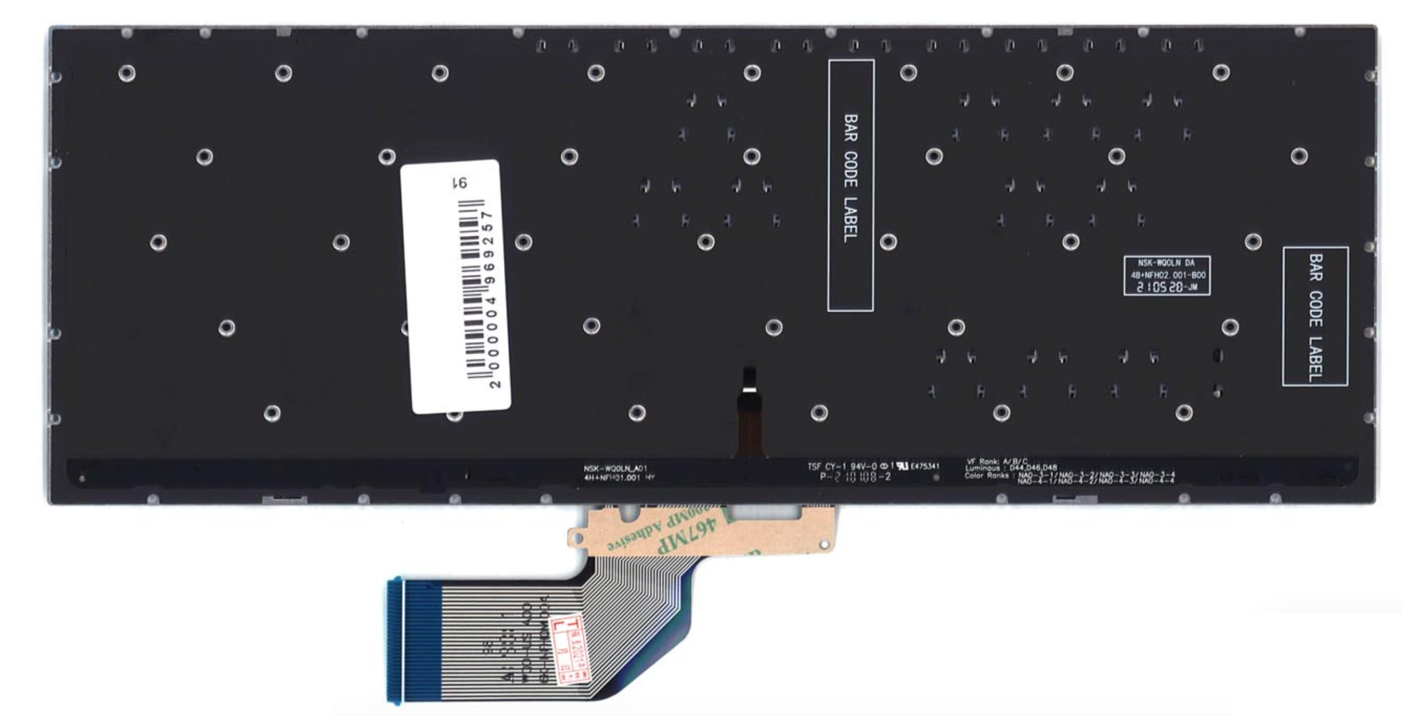 Клавиатура Asus VivoBook S13 S330FA серебристая, с подсветкой, OEM