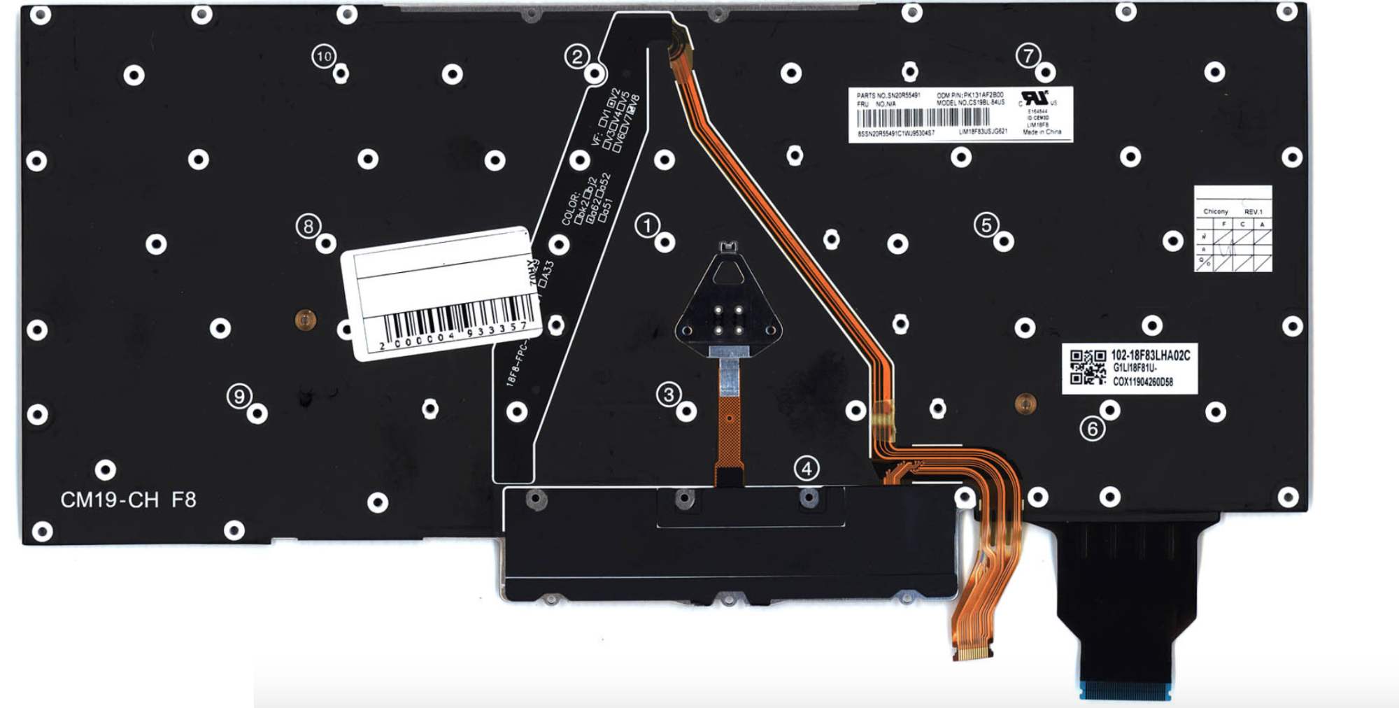 Клавиатура Lenovo ThinkPad X1 Yoga 4th Gen, 2019 с подсветкой, OEM