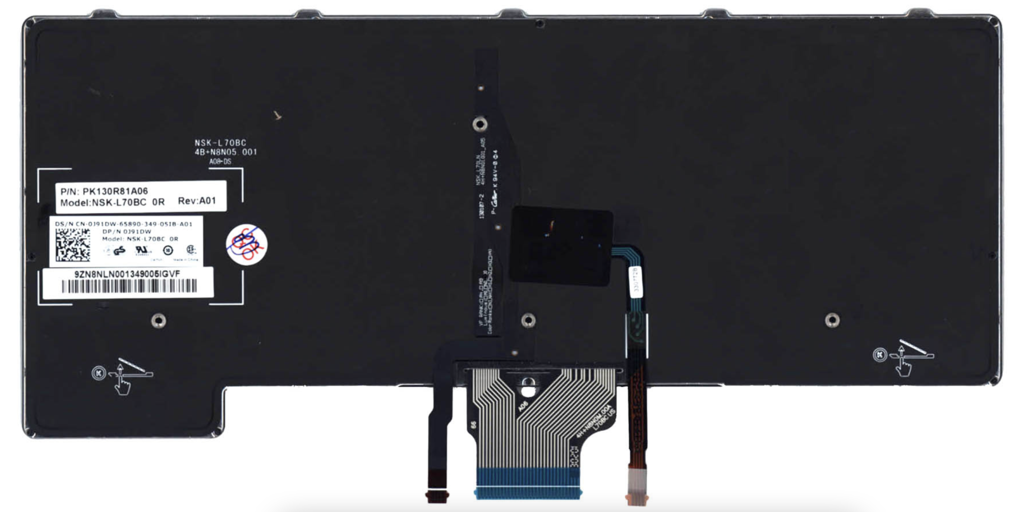 Клавиатура DELL Precision M6400 с указателем, с подсветкой, OEM