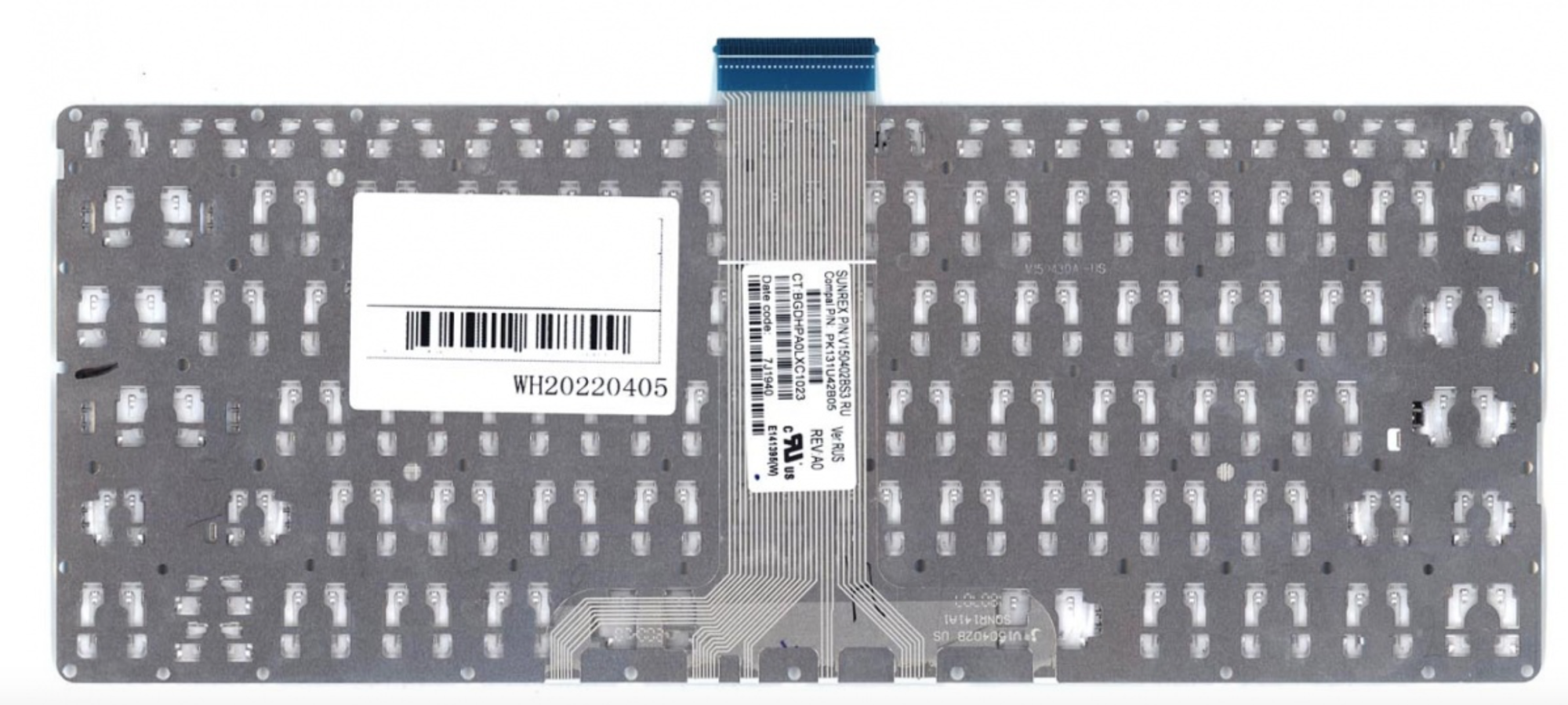 Клавиатура HP Pavilion 11-k белая, без рамки, горизонтальный Enter, OEM