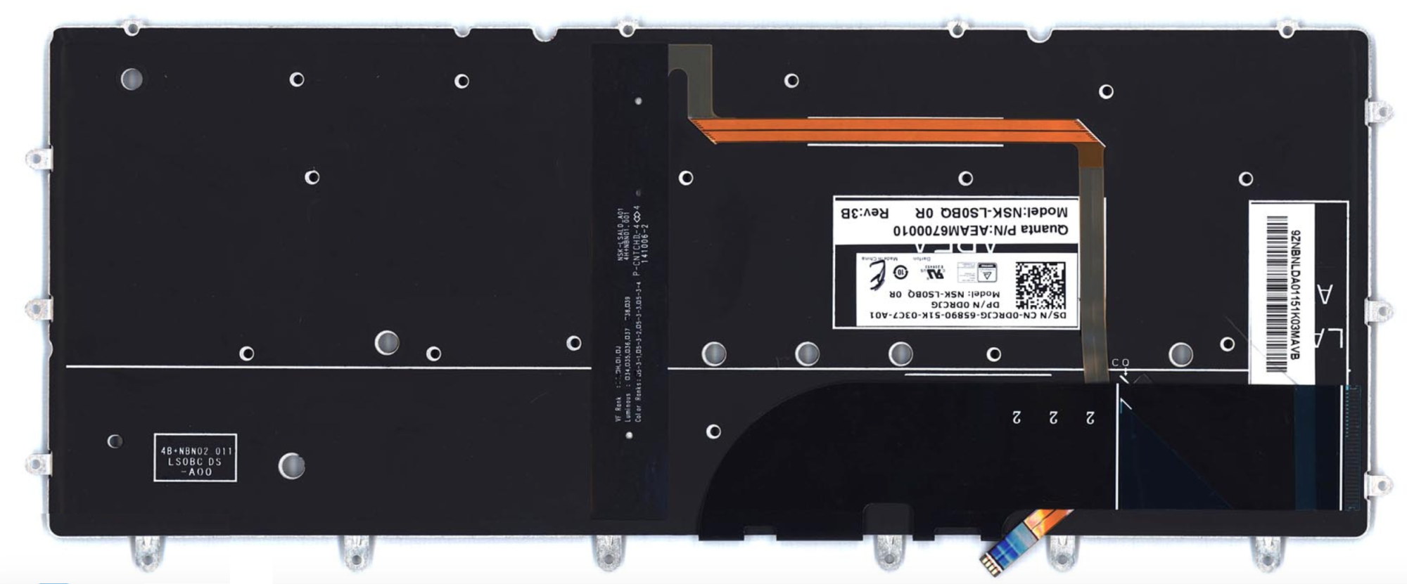 Клавиатура DELL Precision 5530, 5530-2615 с подсветкой, OEM